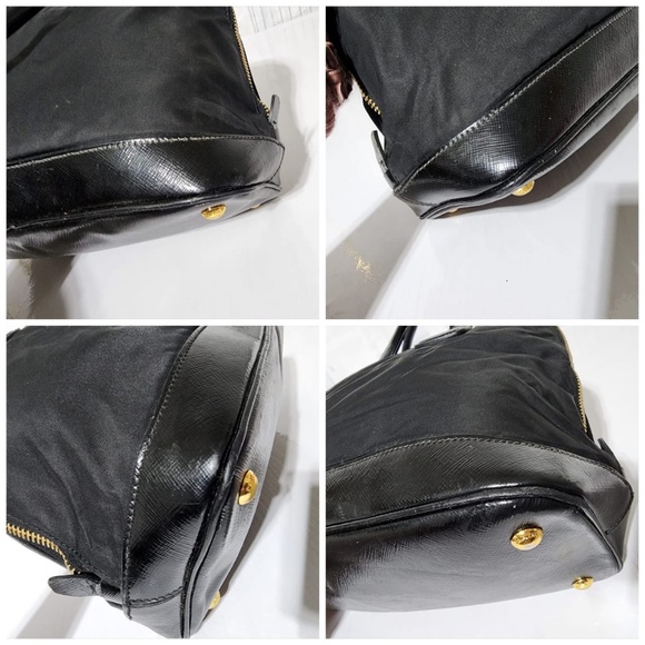 Authentic Prada Nylon and Saffiano Patent Leather Promenade Bag Black - Picture 8 of 13